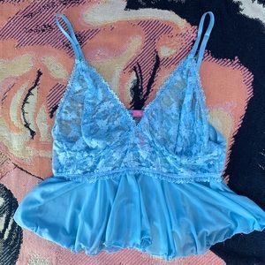 “sugar thrillz” blue lace lingerie top